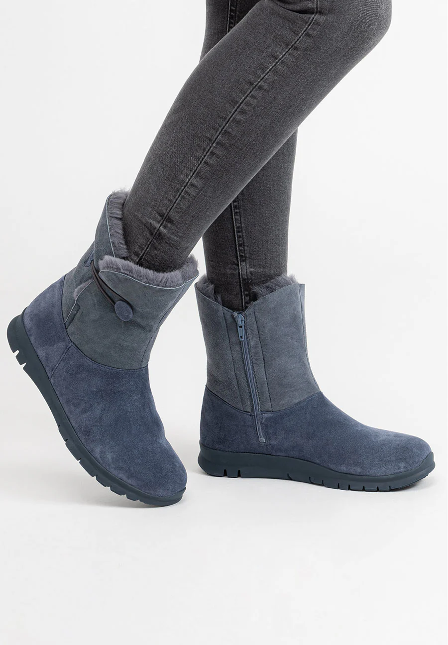 flauschig-wärmender Lammfellstiefel Veloursleder - Image 23