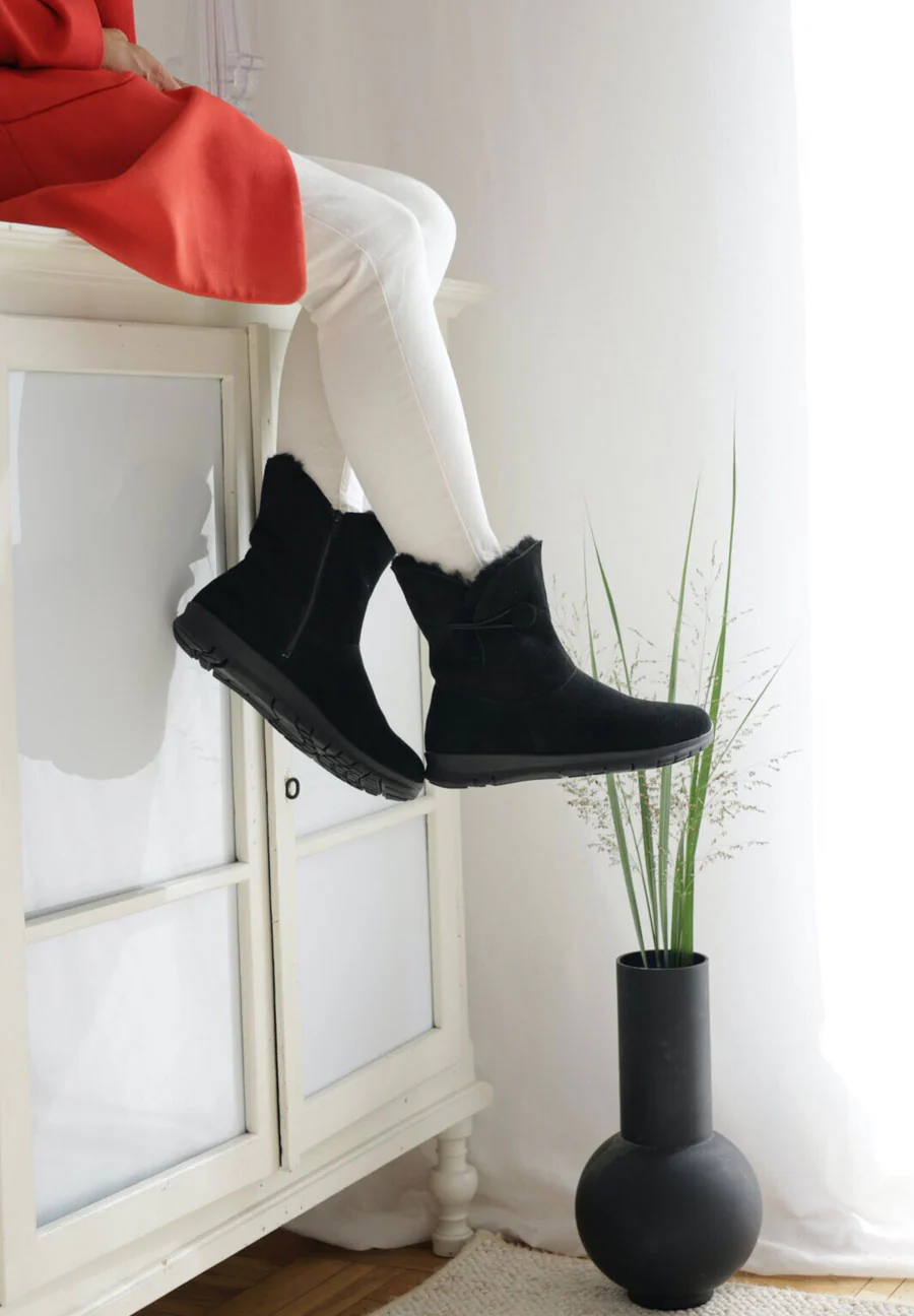 flauschig-wärmender Lammfellstiefel Veloursleder - Image 40