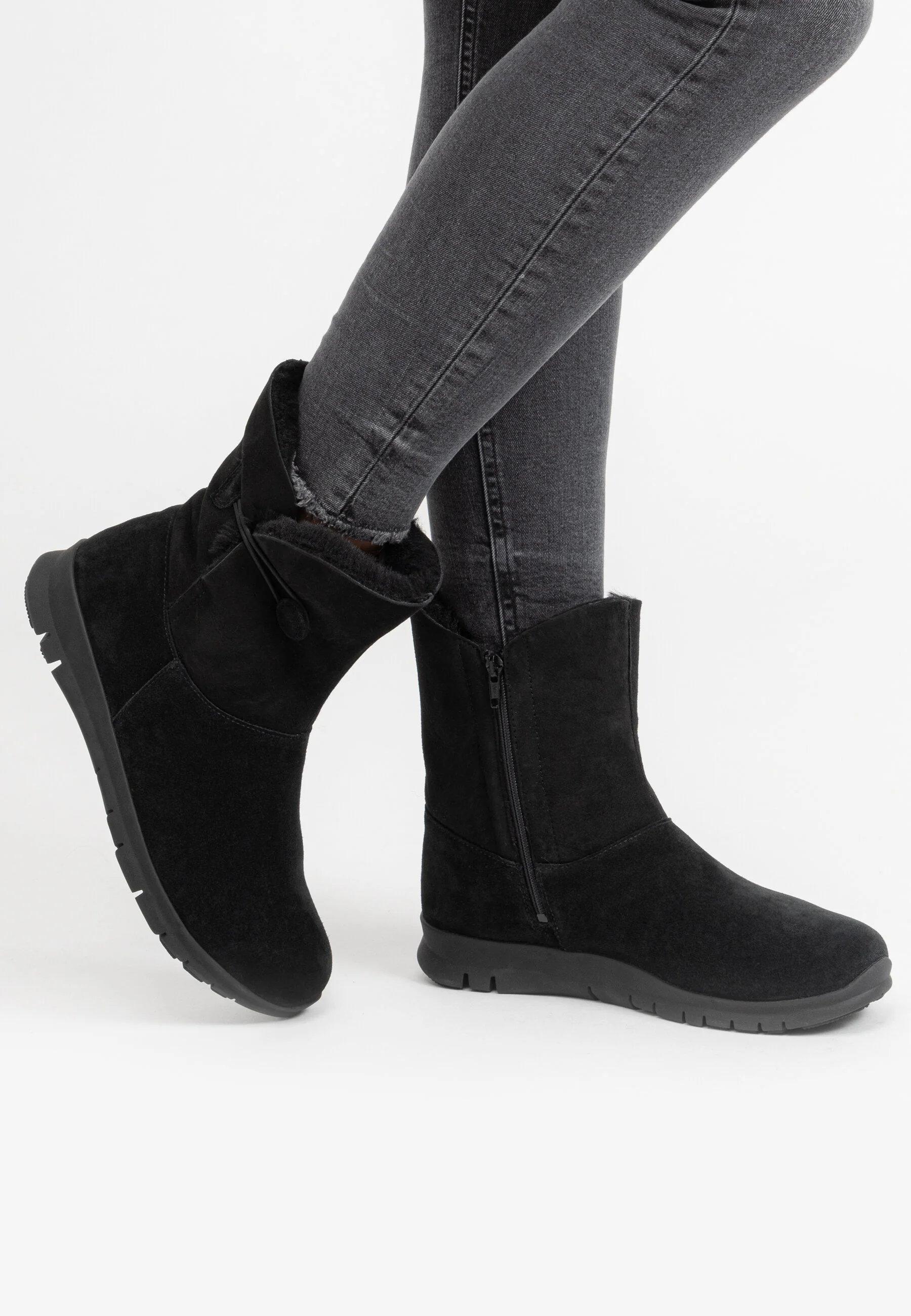 flauschig-wärmender Lammfellstiefel Veloursleder - Image 46