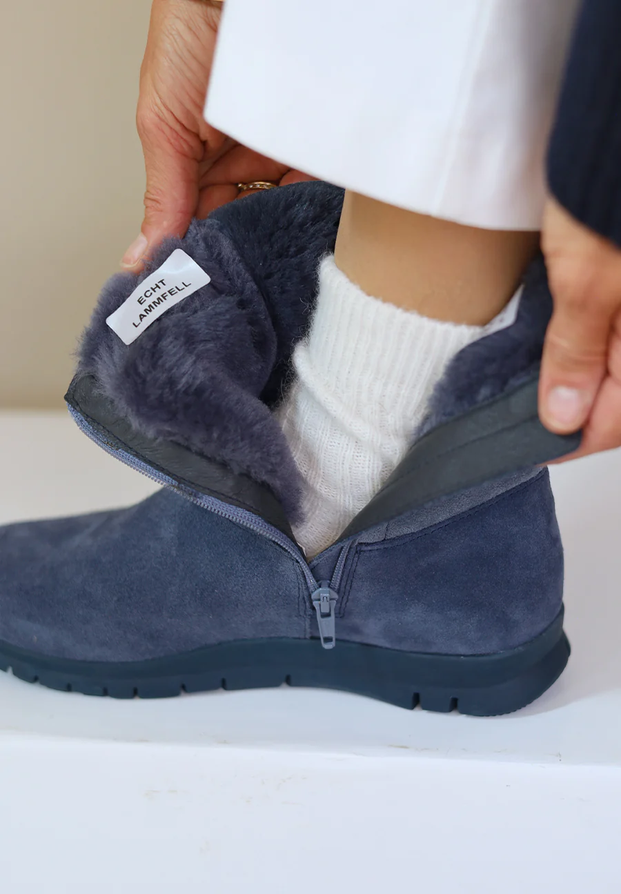 flauschig-wärmender Lammfellstiefel Veloursleder - Image 48