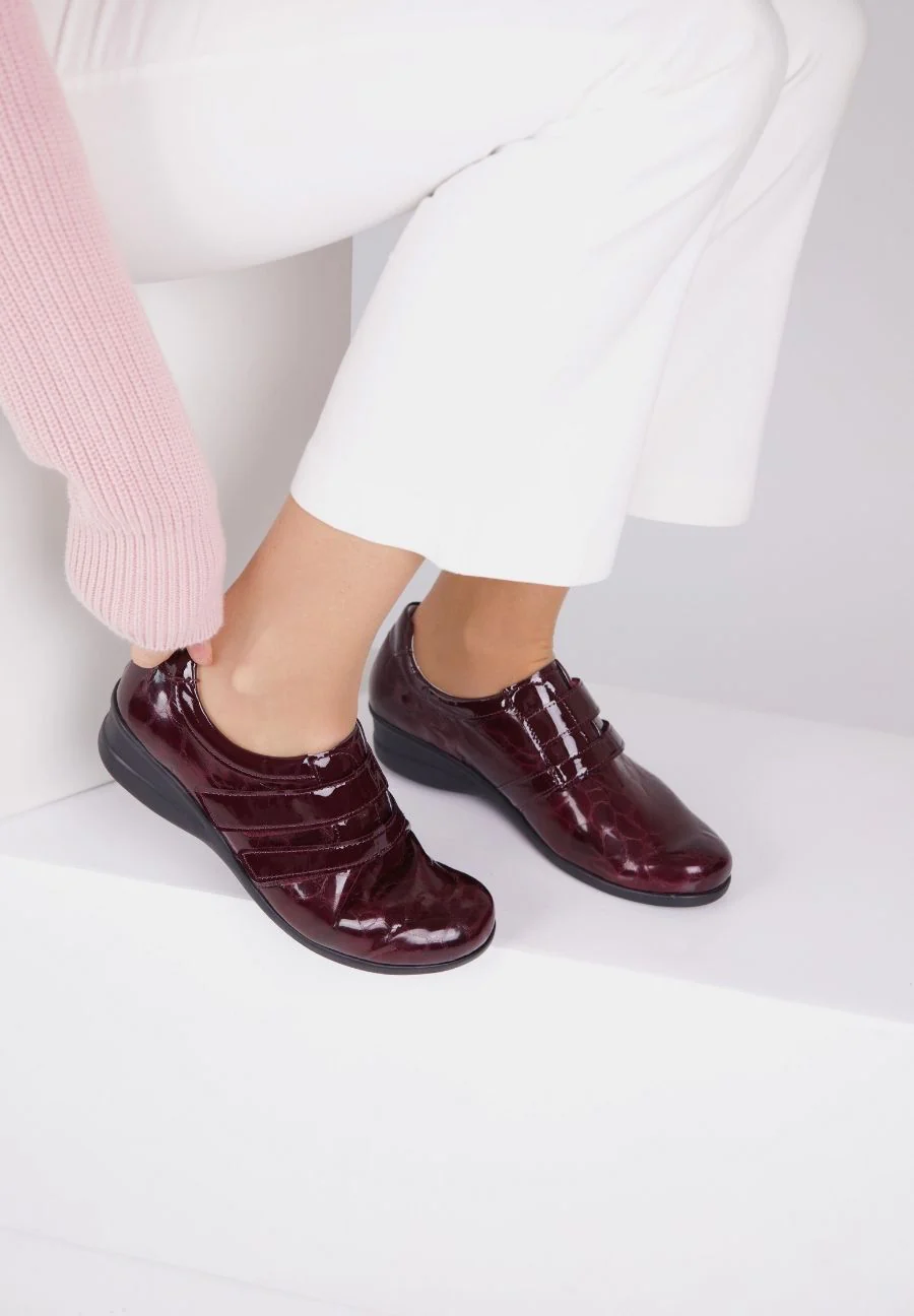 glänzender Halbschuh Leder/Stretch - Image 2