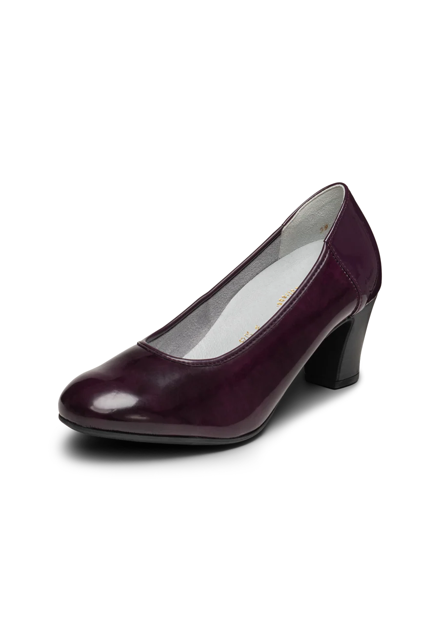 glänzender Pumps Leder/Stretch - Image 3