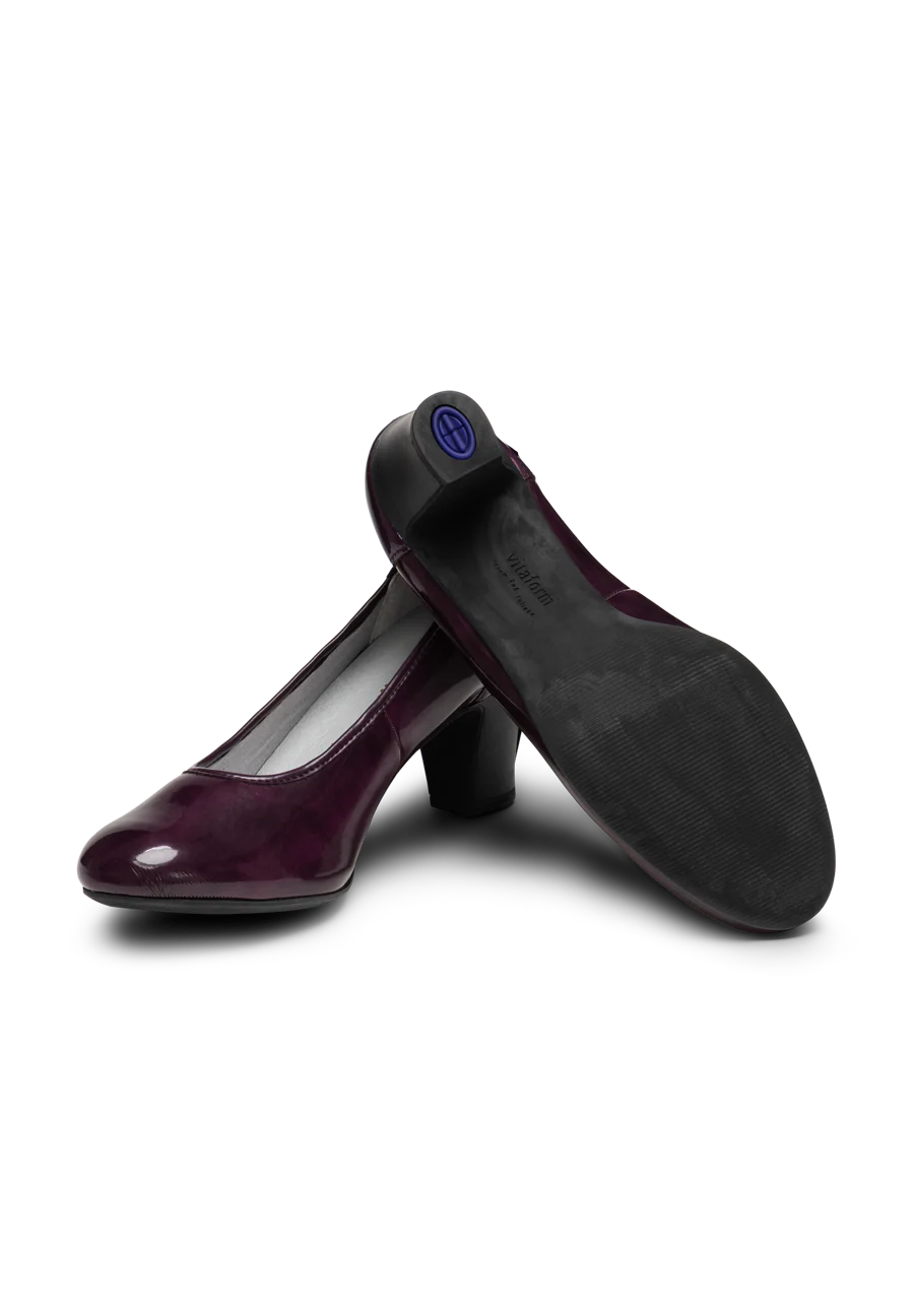 glänzender Pumps Leder/Stretch - Image 4